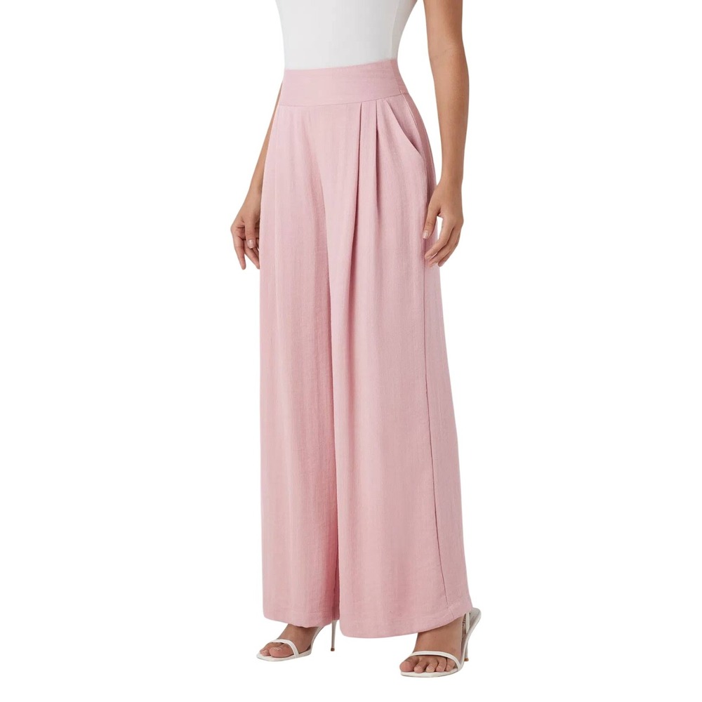Halara Chalk Pink Linen Feel Wide Leg Pants Size‎ S NWT